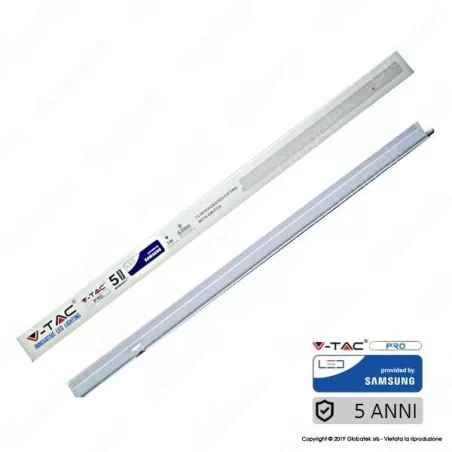 V-TAC PRO VT-065 TUBO LED T5 CHIP SAMSUNG PLAFONIERA RACCORDABILE 7W LAMPADINA 60CM - SKU 692 / 693 / 694