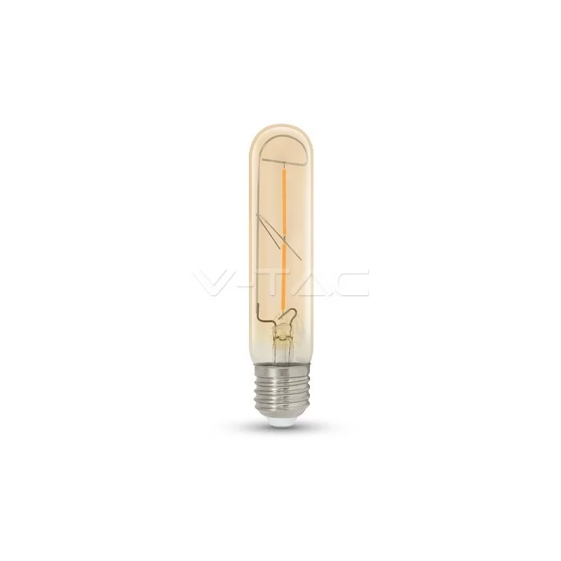 V-TAC VT-2052 LAMPADINA LED E27 2W TUBOLARE 2 FILAMENTI AMBRATA - SKU 7252 