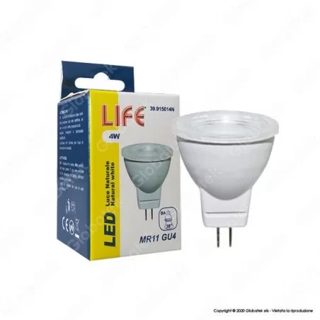 LIFE LAMPADINA LED GU4 4W MINI FARETTO MR11 12V - MOD. 39.915014C / 39.915014N