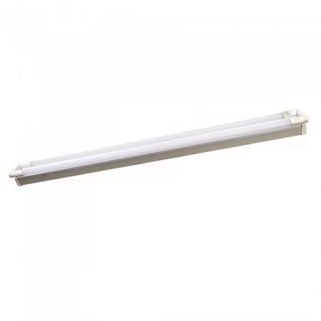 V-TAC PRO VT-12027 PLAFONIERA DOPPIA CON 2 TUBI LED NANO PLASTIC T8 G13 18W 120CM CHIP SAMSUNG - SKU 6444 / 6445