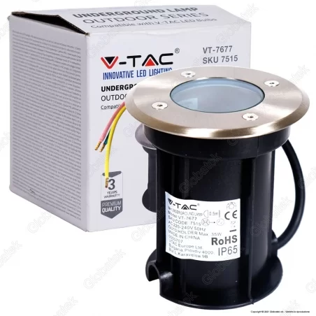 V-TAC VT-7677 PORTALAMPADA DA INTERRAMENTO PER LAMPADINE GU10 - SKU 7515