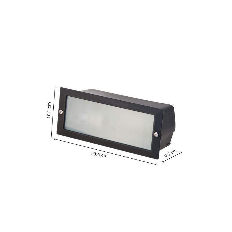 VELAMP PORTALAMPADA SEGNAPASSO PER LAMPADINE LED E27 DA INCASSO RETTANGOLARE COLORE NERO - MOD. IS720 