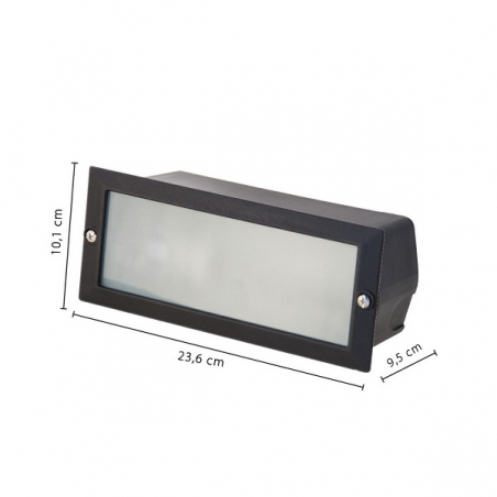 VELAMP PORTALAMPADA SEGNAPASSO PER LAMPADINE LED E27 DA INCASSO RETTANGOLARE COLORE NERO - MOD. IS720