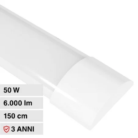 V-TAC VT-8350 TUBO LED PRISMATICO PLAFONIERA SMD 50W LAMPADINA 150CM - SKU 8050 / 8054