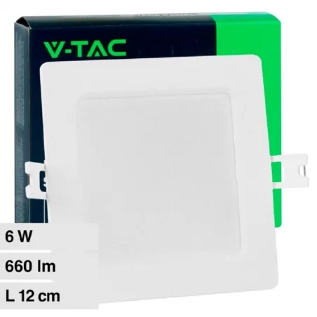 V-TAC VT-61006 PANNELLO LED QUADRATO 6W SMD DA INCASSO CON DRIVER - SKU 10480 / 10481 / 10482