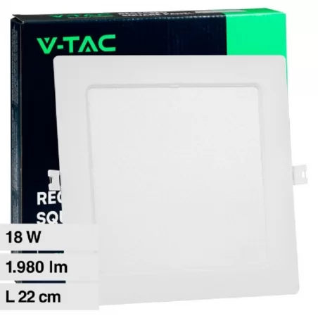 V-TAC VT-61018 PANNELLO LED QUADRATO 18W SMD DA INCASSO CON DRIVER - SKU 10486 / 10487 / 10488