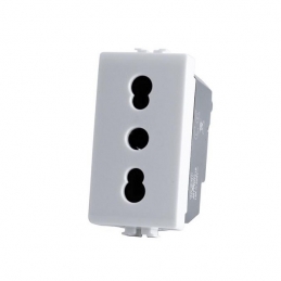 MAPAM PRESA BIVALENTE (16A-250V) COLORE BIANCO - MOD. 518B - COMPATIBILE CON BTICINO MATIX 