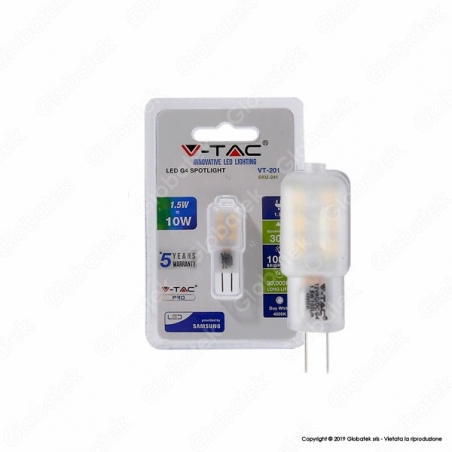 V-TAC PRO VT-201 LAMPADINA LED G4 1,5W BULB CHIP SAMSUNG - SKU 240 / 241 / 242