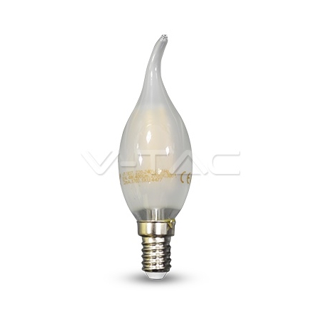 V-TAC VT-1937 LAMPADINA LED E14 4W CANDELA FIAMMA FROST FILAMENTO - SKU 4477 / 4478 / 4479