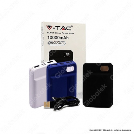 V-TAC VT-3504 POWER BANK PORTATILE 10000 MAH 2 USCITE USB 2,1A - SKU 8850 / 8851 / 8852 / 8853