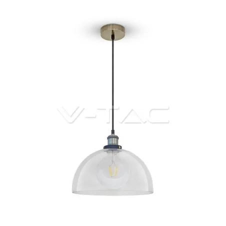 V-TAC VT-7300 LAMPADARIO IN VETRO CON PORTALAMPADA PER LAMPADINE E27 - SKU 3737