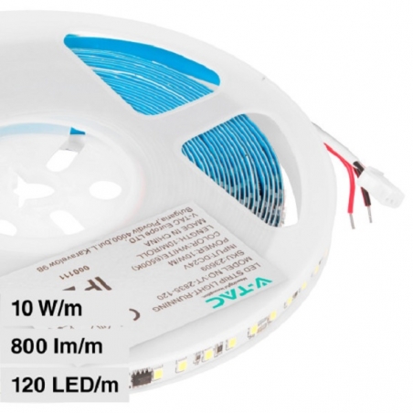 V-TAC VT-2835 STRISCIA LED FLESSIBILE RUNNING 100W MONOCOLORE 120 LED/M 24V - BOBINA DA 10 METRI - SKU 23607 / 23608 / 23609