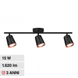 V-TAC VT-818 LAMPADA LED DA PARETE 15W SMD WALL LIGHT COLORE NERO APPLIQUE CON TESTE ORIENTABILI - SKU 218259 / 218261 