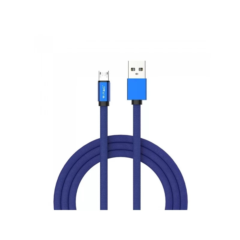 V-TAC VT-5341 RUBY SERIES USB DATA CABLE MICRO USB CAVO IN CORDA COLORE BLU 1M - SKU 8496 