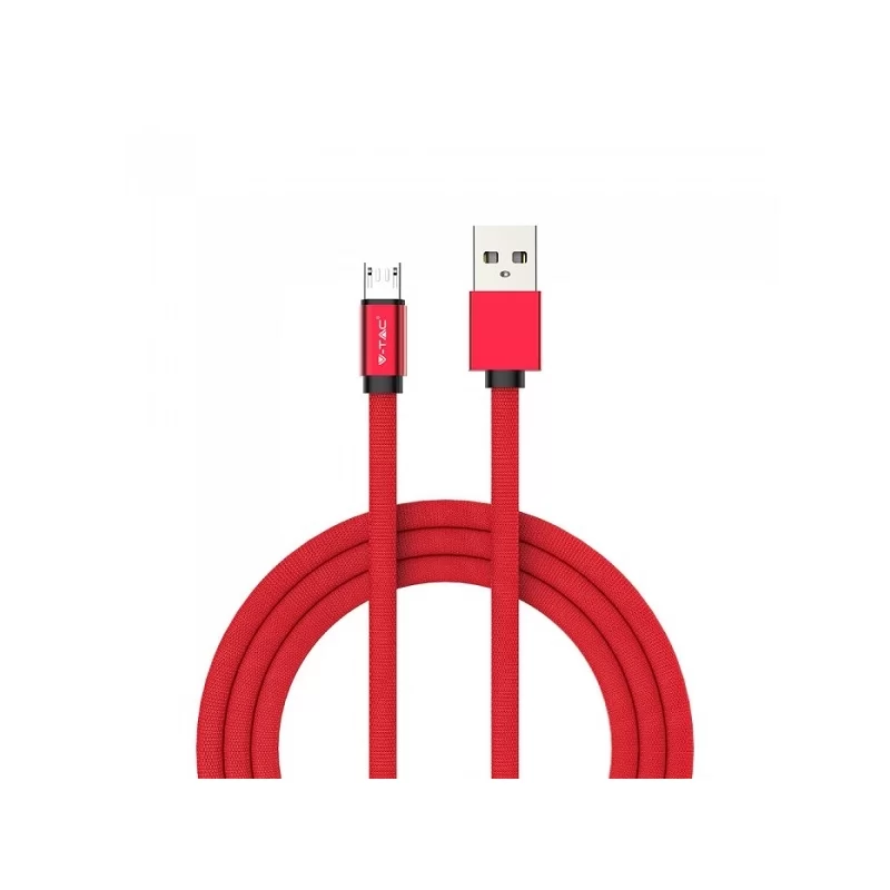 V-TAC VT-5341 RUBY SERIES USB DATA CABLE MICRO USB CAVO IN CORDA COLORE ROSSO 1M - SKU 8497 