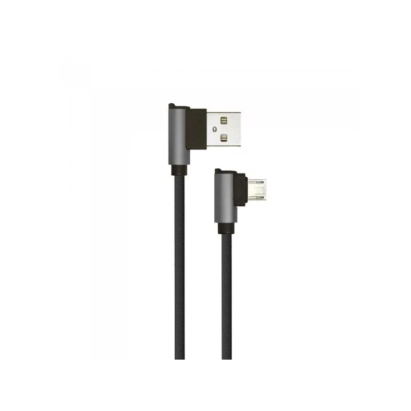 V-TAC VT-5361 DIAMOND SERIES USB DATA CABLE MICRO USB CAVO IN CORDA COLORE NERO CON CONNETTORI A L 1M - SKU 8635 