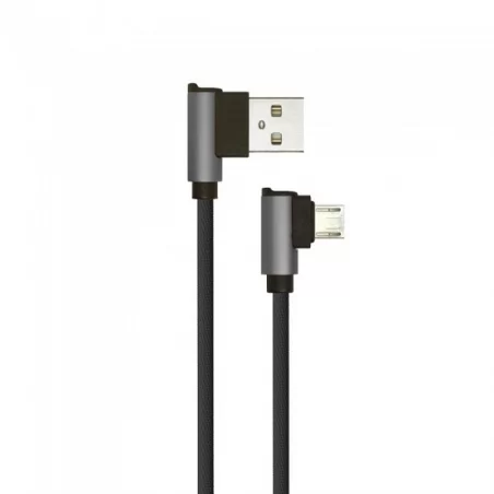 V-TAC VT-5361 DIAMOND SERIES USB DATA CABLE MICRO USB CAVO IN CORDA COLORE NERO CON CONNETTORI A L 1M - SKU 8635